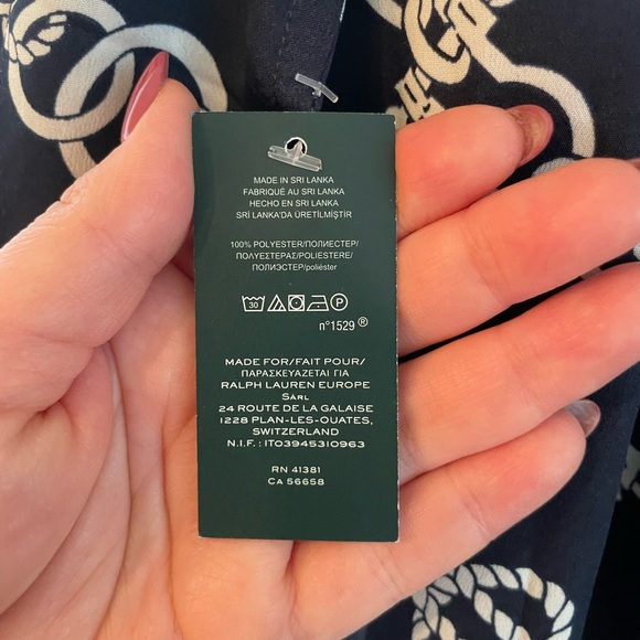 NWT RALPH LAUREN NAUTICAL PRINT DRESS W/ TIE BELT - SIZE 12 - Picture 7 of 11